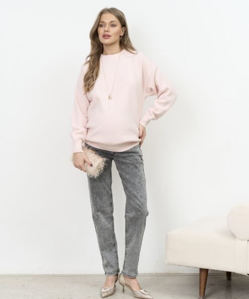 Серые телые джинсы moms для будущих мам Desire Warm