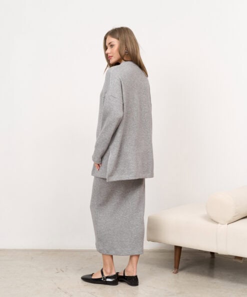 Темно-серая теплая юбка для будущих и кормящих мам Trendy — изображение 5
