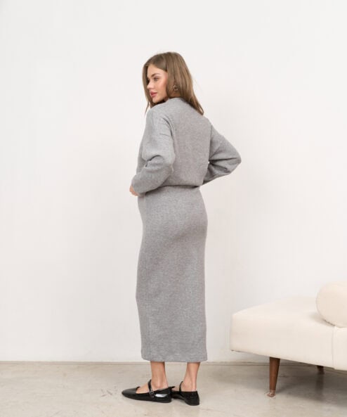 Темно-серая теплая юбка для будущих и кормящих мам Trendy — изображение 6