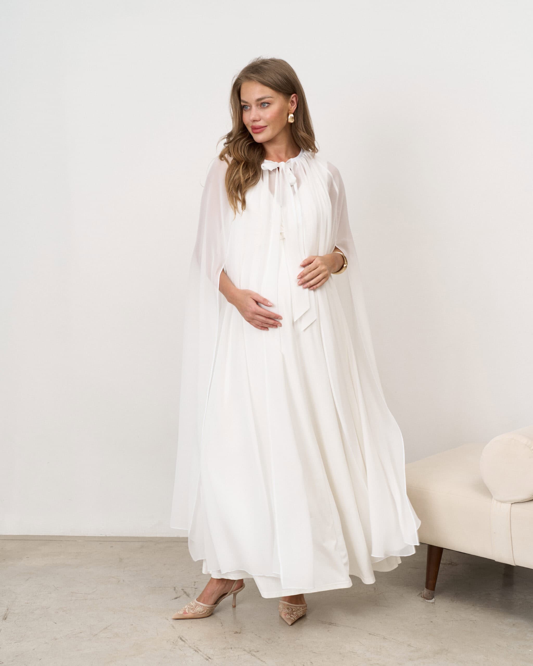 Молочная шифоновая накидка Diva Молочная шифоновая накидка Diva — изображение 9