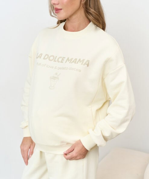 Сливочный свитшот для будущих и кормящих мам La dolce mama Сливочный свитшот для будущих и кормящих мам La dolce mama — изображение 5