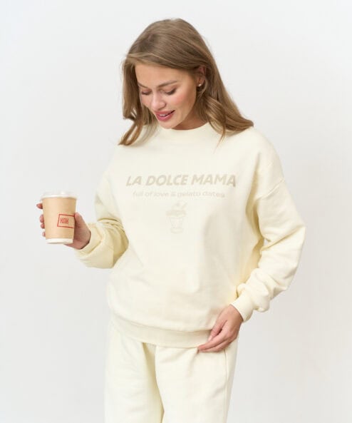 Сливочный свитшот для будущих и кормящих мам La dolce mama Сливочный свитшот для будущих и кормящих мам La dolce mama — изображение 4