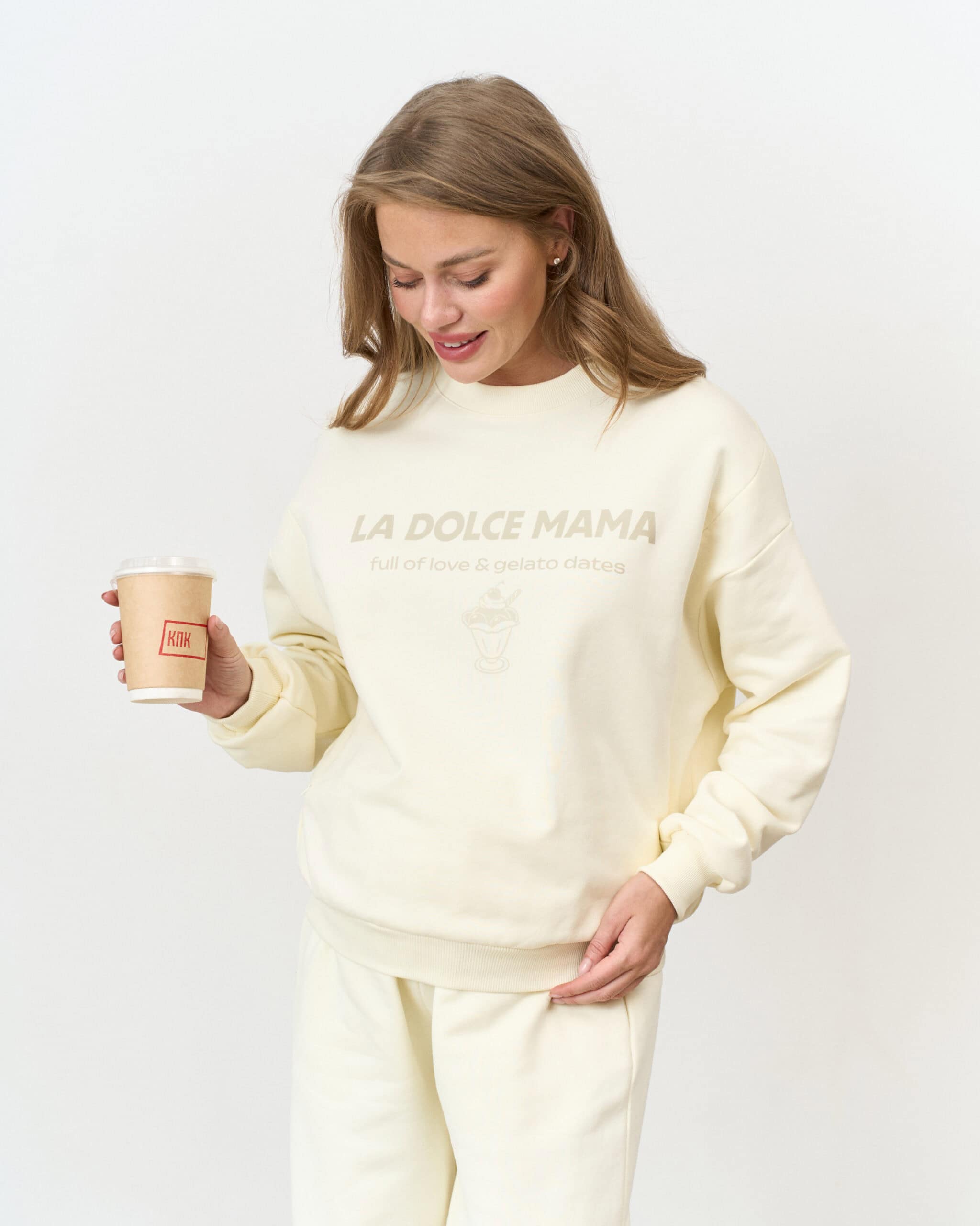 Сливочный свитшот для будущих и кормящих мам La dolce mama Сливочный свитшот для будущих и кормящих мам La dolce mama — изображение 4