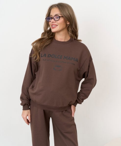 Шоколадный свитшот для будущих и кормящих мам La dolce mama Шоколадный свитшот для будущих и кормящих мам La dolce mama — изображение 10