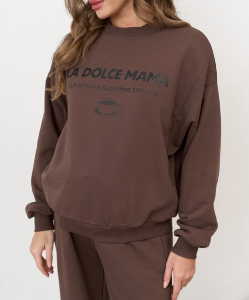Шоколадный свитшот для будущих и кормящих мам La dolce mama Шоколадный свитшот для будущих и кормящих мам La dolce mama — изображение 11