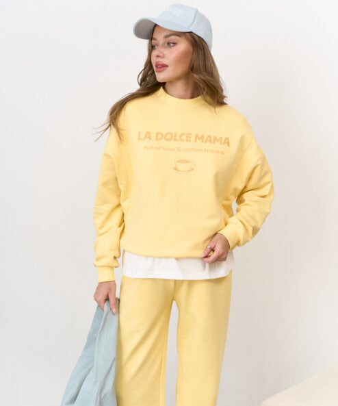 Желтый свитшот для будущих и кормящих мам La dolce mama