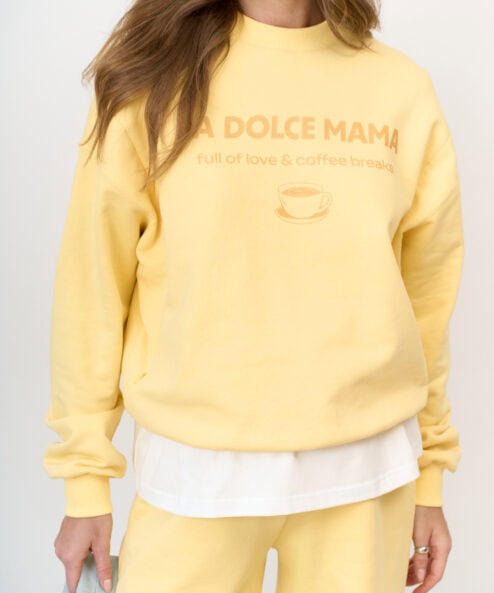 Желтый свитшот для будущих и кормящих мам La dolce mama — изображение 6