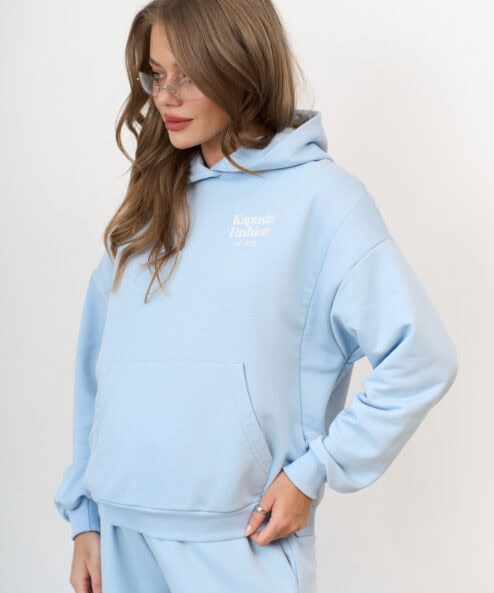 Светло-голубое худи для беременных и кормящих мам Kapusta Fashion — изображение 5