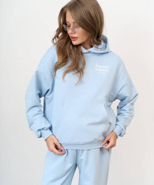 Светло-голубое худи для беременных и кормящих мам Kapusta Fashion