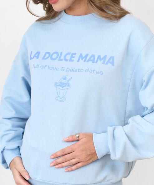 Светло-голубой свитшот для будущих и кормящих мам La dolce mama Светло-голубой свитшот для будущих и кормящих мам La dolce mama — изображение 4