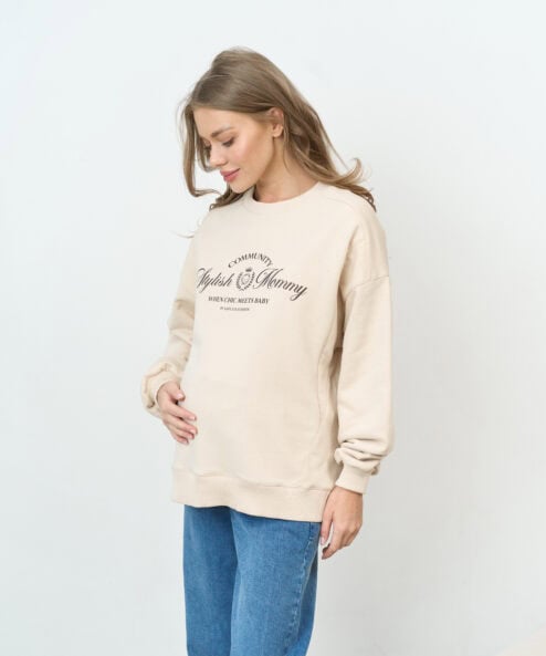 Кремовый свитшот для будущих и кормящих мам Stylish Mommy — изображение 7