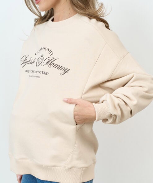 Кремовый свитшот для будущих и кормящих мам Stylish Mommy — изображение 5