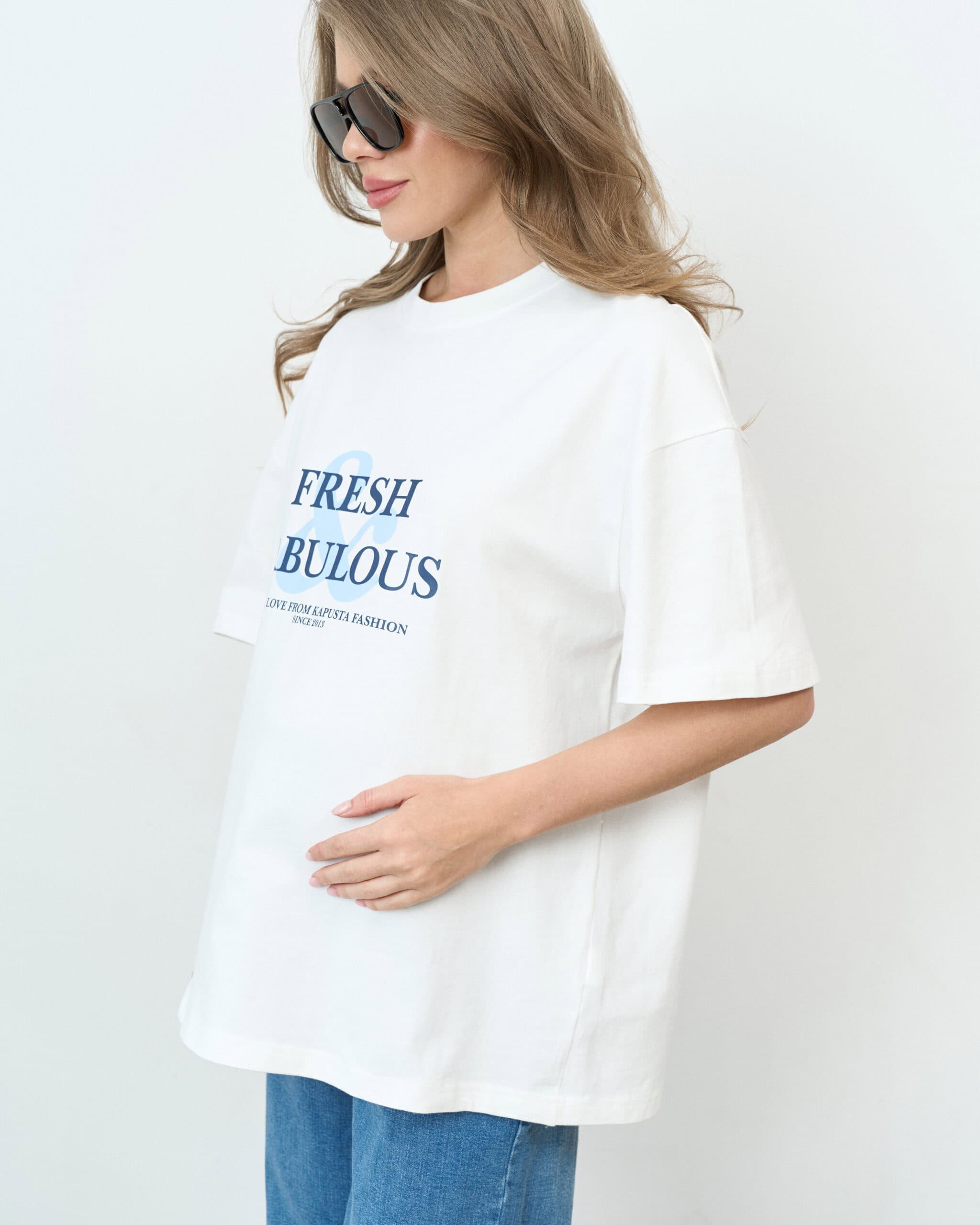 Белая оверсайз-футболка Fresh & Fabulous Белая оверсайз-футболка Fresh & Fabulous — изображение 7
