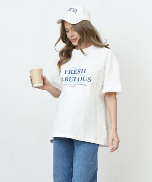 Белая оверсайз-футболка Fresh & Fabulous
