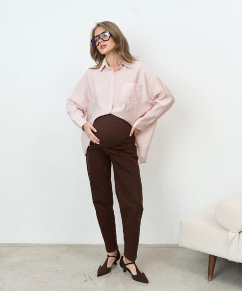 Темно-коричневые джинсы moms для будущих мам Desire — изображение 7