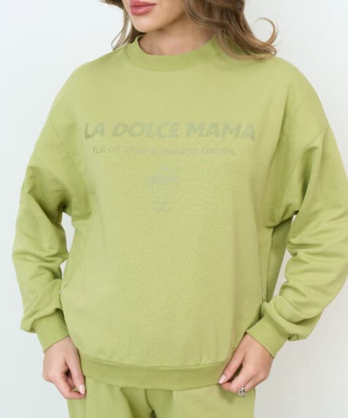 Оливковый свитшот для будущих и кормящих мам La dolce mama — изображение 10