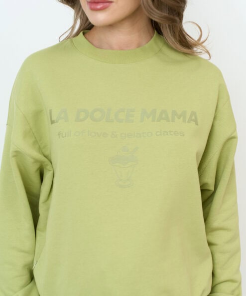 Оливковый свитшот для будущих и кормящих мам La dolce mama — изображение 4