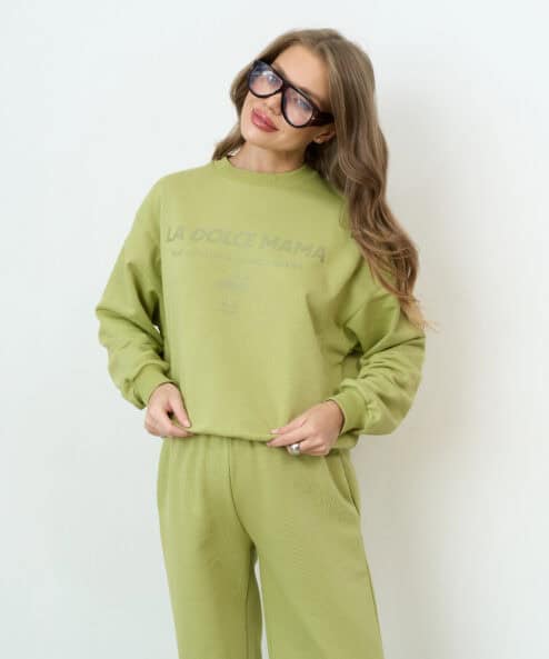 Оливковый свитшот для будущих и кормящих мам La dolce mama — изображение 6