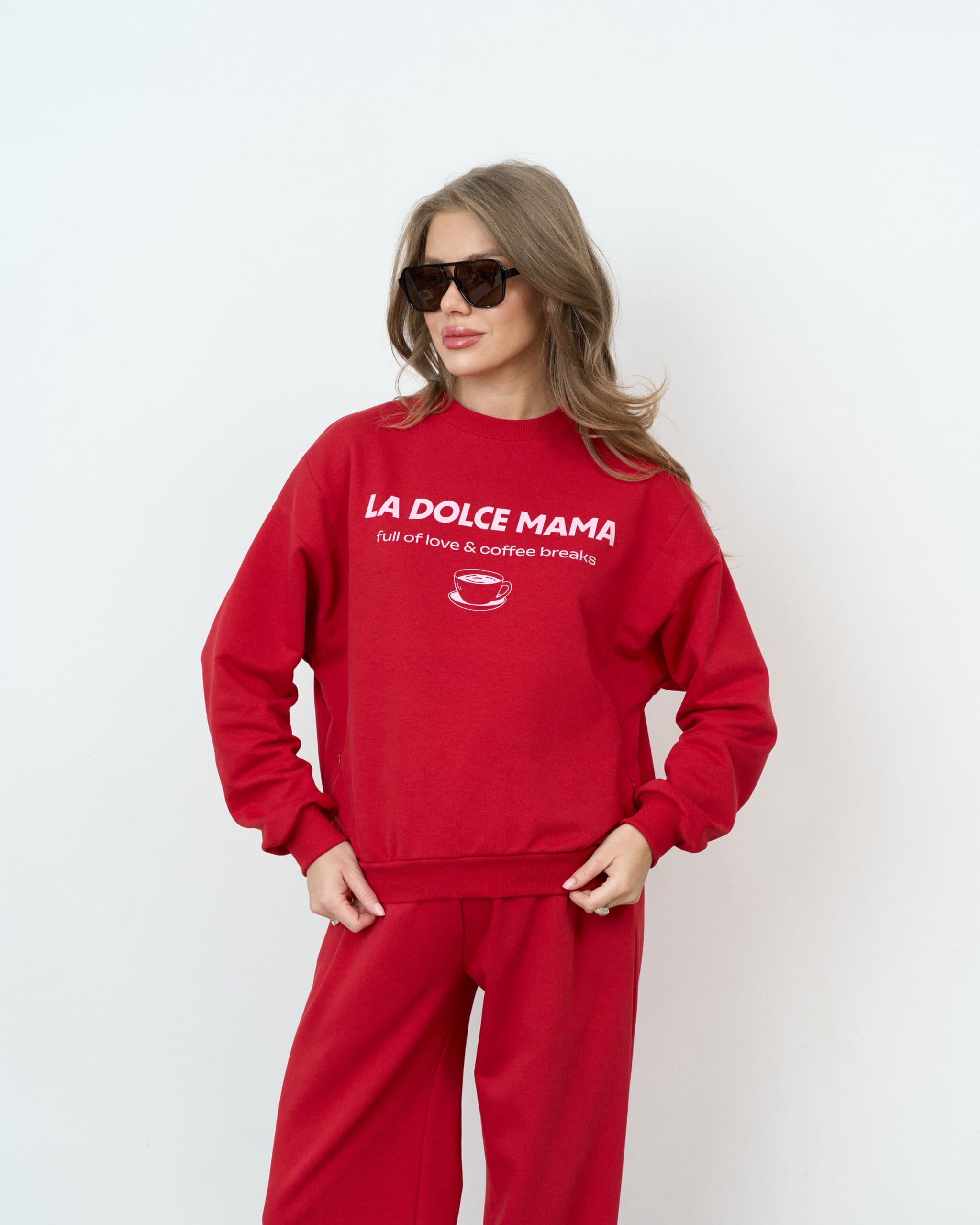 Красный свитшот для будущих и кормящих мам La dolce mama Красный свитшот для будущих и кормящих мам La dolce mama — изображение 10