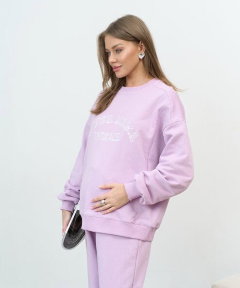 Лавандовый свитшот для будущих и кормящих мам Super Mama — изображение 5