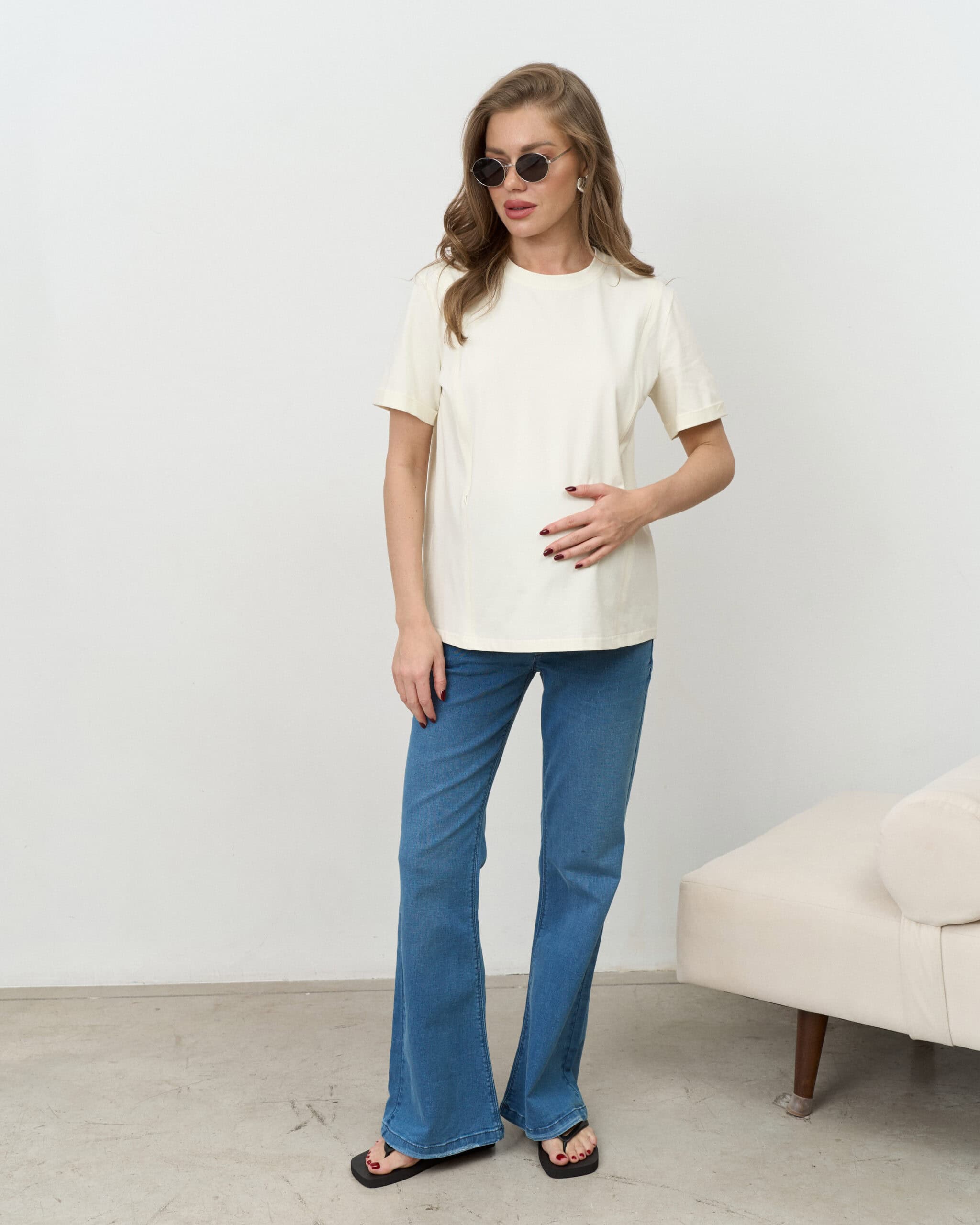 Сливочная футболка для будущих и кормящих мам Astoria Сливочная футболка для будущих и кормящих мам Astoria — изображение 4