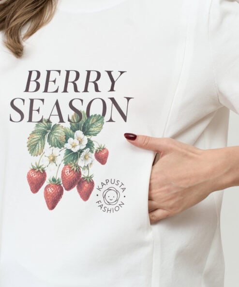 Молочная футболка для будущих и кормящих мам Berry Season — изображение 2