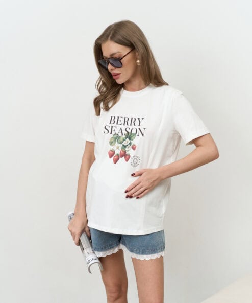 Молочная футболка для будущих и кормящих мам Berry Season — изображение 6