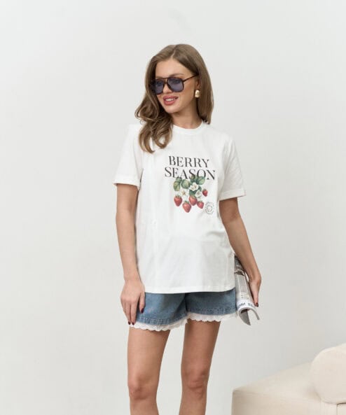 Молочная футболка для будущих и кормящих мам Berry Season — изображение 4