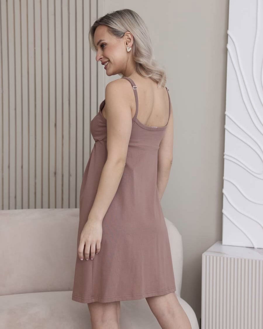 Кофейная сорочка для будущих и кормящих мам Simona Кофейная сорочка для будущих и кормящих мам Simona — изображение 5