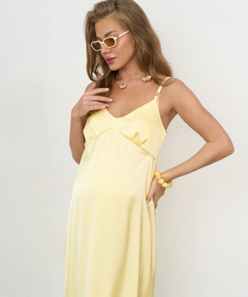Летнее лимонное платье для будущих и кормящих мам Karmen NEW.