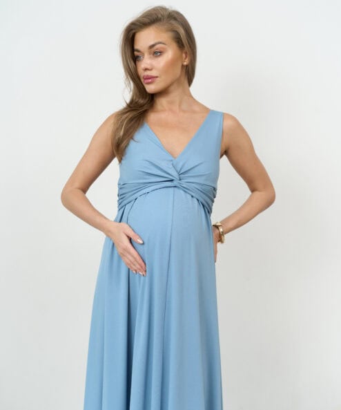 Голубое макси платье для будущих мам Dream Голубое макси платье для будущих мам Dream — изображение 7